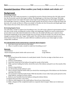 Essential Question: What enables your body to inhale and exhale air