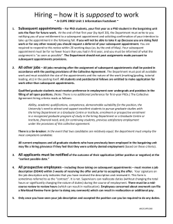 Hiring &ndash; how it is supposed to work