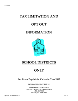 Tax Limitation and Opt Out Information