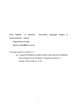 From Signals to Symbols : Grounding Language Origins in