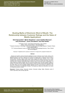 Busting Myths of Electronic Word of Mouth: The Relationship