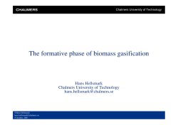 The formative phase of biomass gasification
