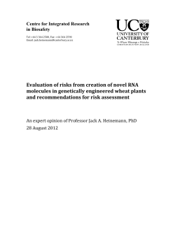 Evaluation of risks from creation of novel RNA molecules in