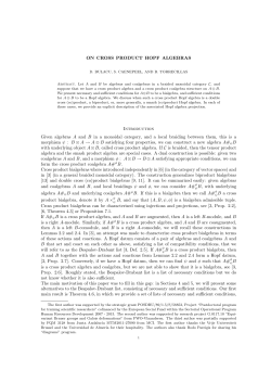 ON CROSS PRODUCT HOPF ALGEBRAS Introduction Given