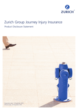 Group Journey Injury Insurance PDS