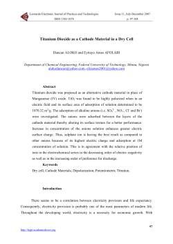 Titanium Dioxide as a Cathode Material in a Dry Cell from Leonardo