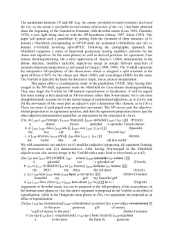 Crosslinguistic evidence for DP