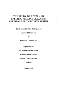 the study of a new and specific proline cleaving - DORAS