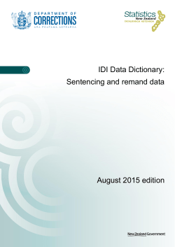 IDI Data Dictionary: Sentencing and remand data (August 2015