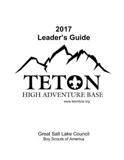 2017 Leader`s Guide - Great Salt Lake Council