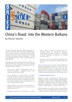 China`s Road: into the Western Balkans