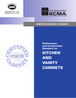 KCMA Performance and Construction Standards for