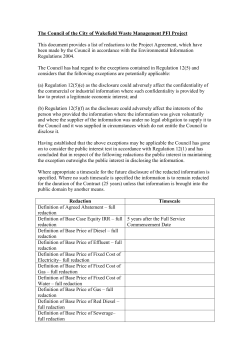 3. Project - Documents Project Agreement Redactions Summary