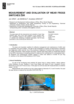 MEASUREMENT AND EVALUATION OF WEAR FROGS SWITCHES