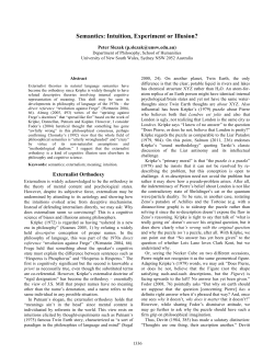 Semantics: Intuition, Experiment or Illusion?