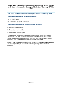 Nomination pack (incl election agent notification