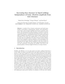 Increasing foot clearance in biped walking