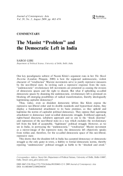 The Maoist ``Problem`` and the Democratic Left in