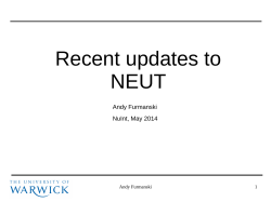 A Furmanski, NEUT Updates