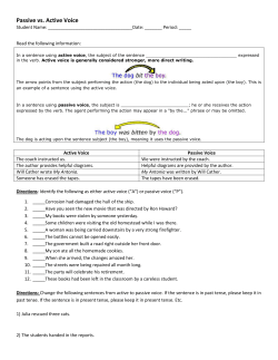 Passive vs. Active Voice - English with​ Ms. Tuttle