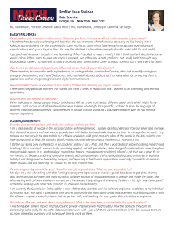 Profile: Jean Steiner - Mathematics and Statistics Awareness Month