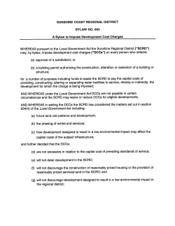 Development Cost Charges Bylaw No. 693