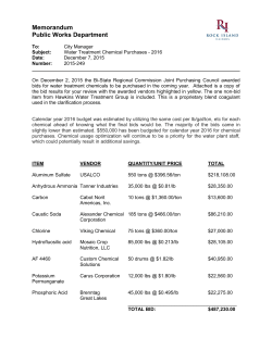 Memorandum Public Works Department