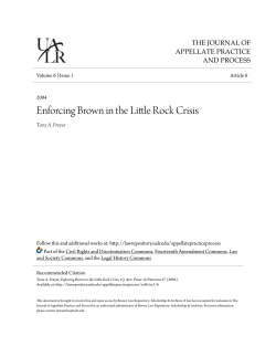 Enforcing Brown in the Little Rock Crisis