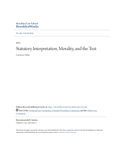 Statutory Interpretation, Morality, and the Text