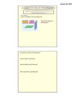 Lesson 4.3: Area of a Parallelogram