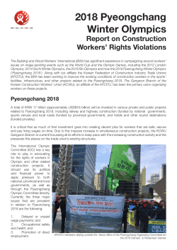 2018 Pyeongchang Winter Olympics Report on Construction
