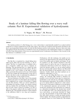 Study of a laminar falling film flowing over a wavy wall column: Part II