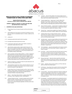ABACUS Standard Conditions of Erection and Hire