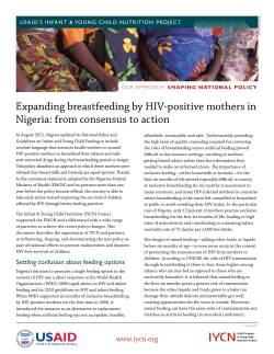 Expanding breastfeeding by HIV-positive mothers in Nigeria