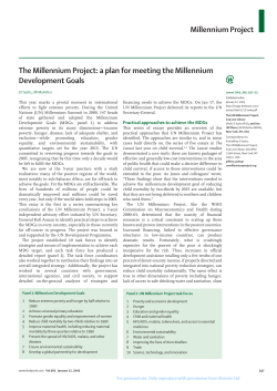 Millennium Project The Millennium Project: a plan for meeting the