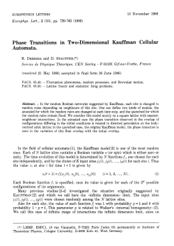 Phase Transitions in Two-Dimensional Kauffman Cellular Automata.