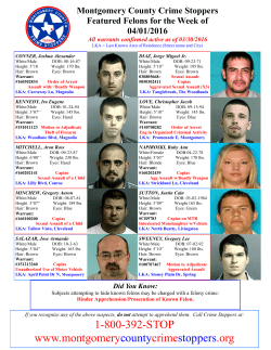 Featured Felons for the Week of April 01 2016