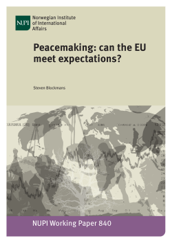 Peacemaking: can the EU meet expectations?