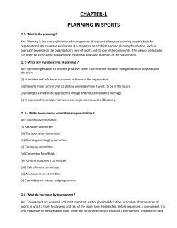 CHAPTER-1 PLANNING IN SPORTS