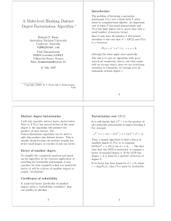 A Multi-level Blocking Distinct Degree Factorization Algorithm &lowast;