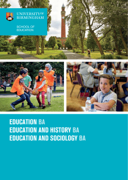 BA EDUCATION BA EDUCATION AND HISTORY BA EDUCATION