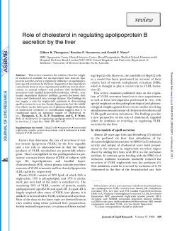 Role of cholesterol in regulating apolipoprotein B secretion by the liver