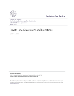 Private Law: Successions and Donations