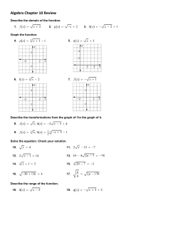 Algebra Chapter 10 Review