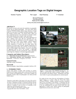 Geographic Location Tags on Digital Images