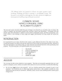 common sense advice for rural living in klamath county introduction