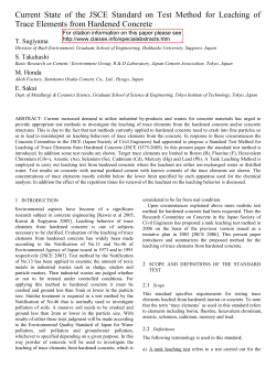 Current State of the JSCE Standard on Test Method for Leaching of