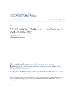 A Child With Two Motherlands: Child Sojourners and Cultural Identity