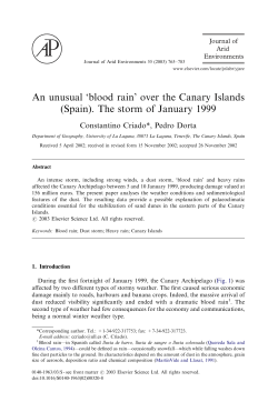 An unusual `blood rain` over the Canary Islands (Spain). The storm