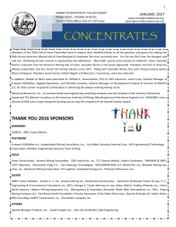 January 2017 - Mining Foundation of the Southwest